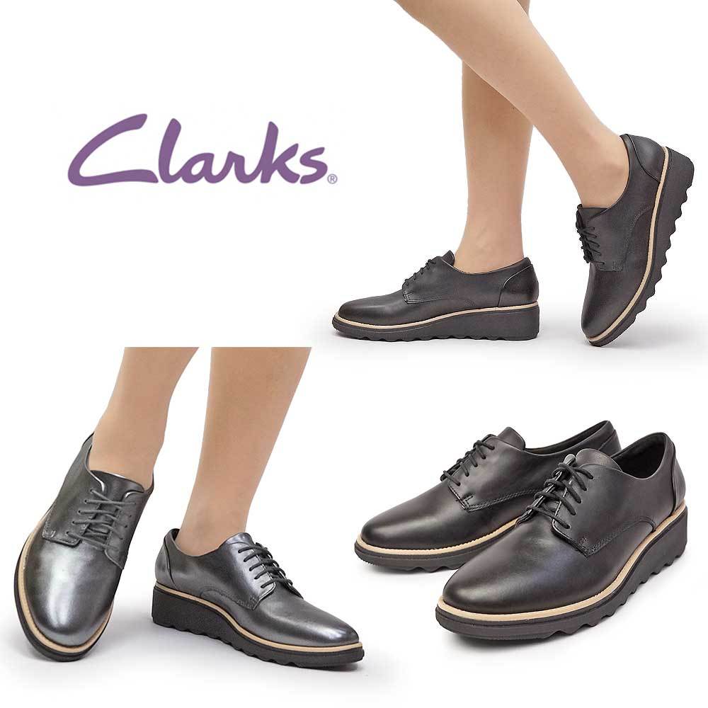 クラークス レディース本革シューズ 595G シャロンノエル レースアップ ウェッジソール レザー Clarks Sharon Noel