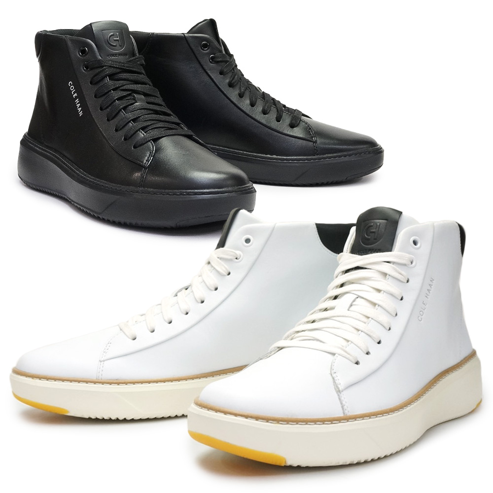 コールハーン メンズ レザースニーカー グランドプロ トップスピン ミッド カジュアルシューズ 軽量 厚底 本革 COLE HAAN GRANDPRO  TOPSPIN MID