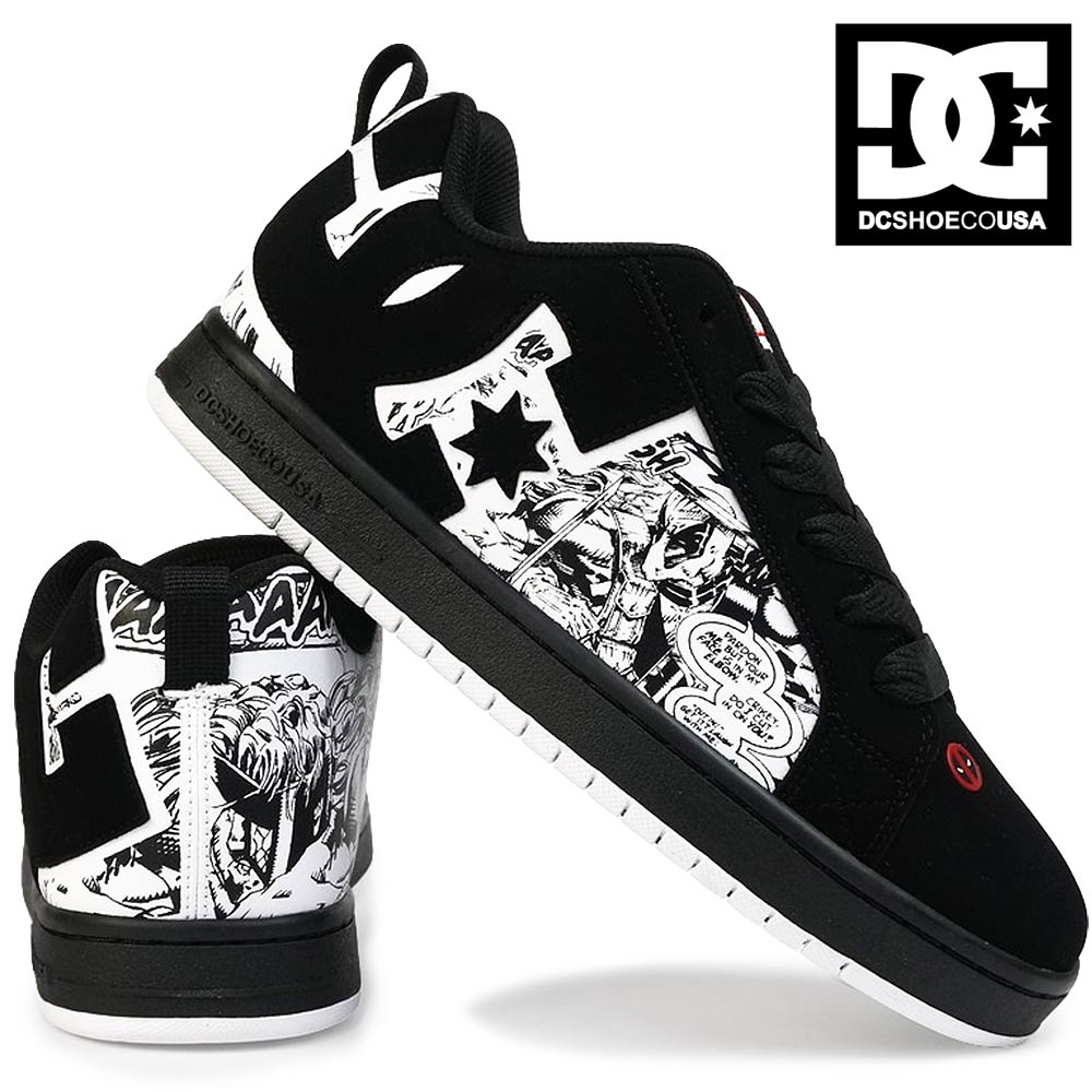 DC スニーカー メンズ DP コートグラフィック マーベル デットプール DM226102 コラボ ローカット DC SHOES DP CT  GRAFFIK ディーシーシューズ ADYS100773