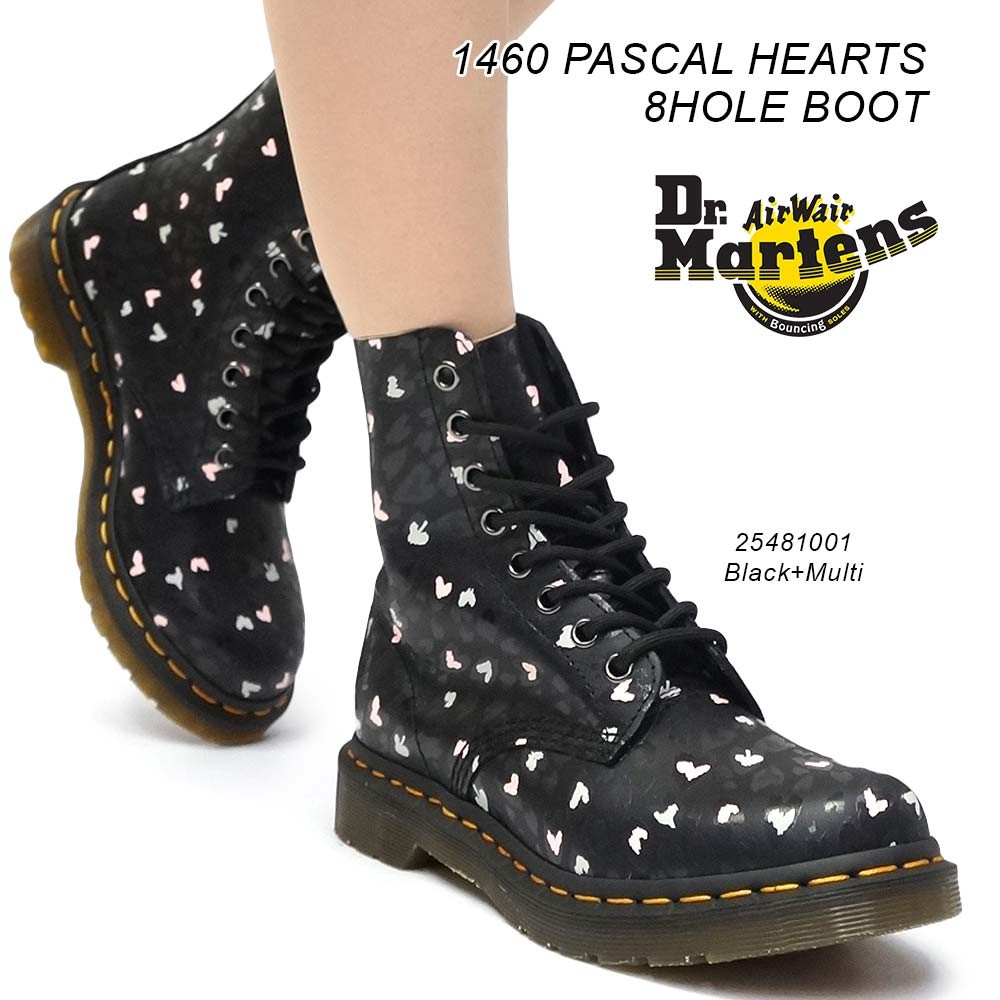 ドクターマーチン 8ホール ブーツ 1460 パスカル HEARTS レディース 正規品 Dr.Martens CORE PRINT 1460  PASCAL HEARTS 8HOLE BOOT