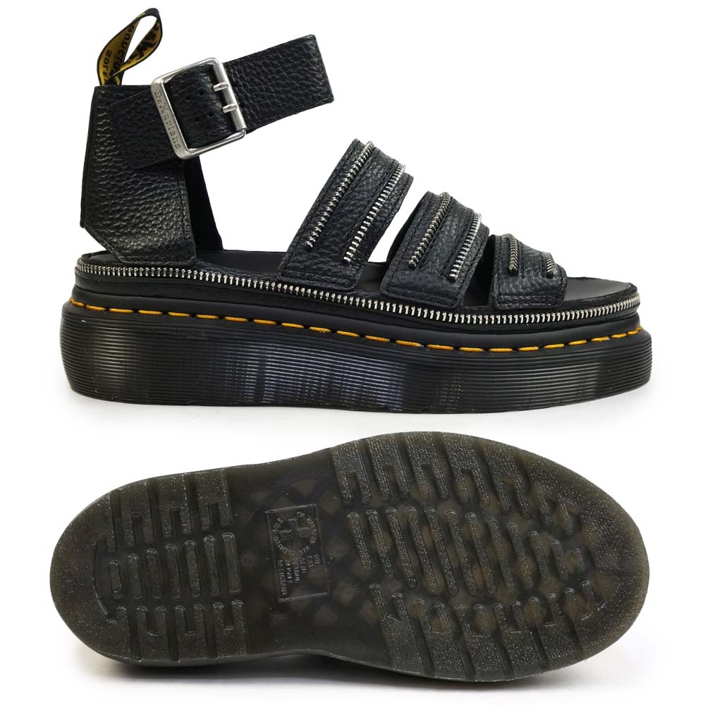 ドクターマーチン サンダル レディース CLARISSA II QUAD HDW クラリッサ2 厚底 レザー ストラップ ジップ 正規品  Dr.Martens CLARISSA II QUAD HDW