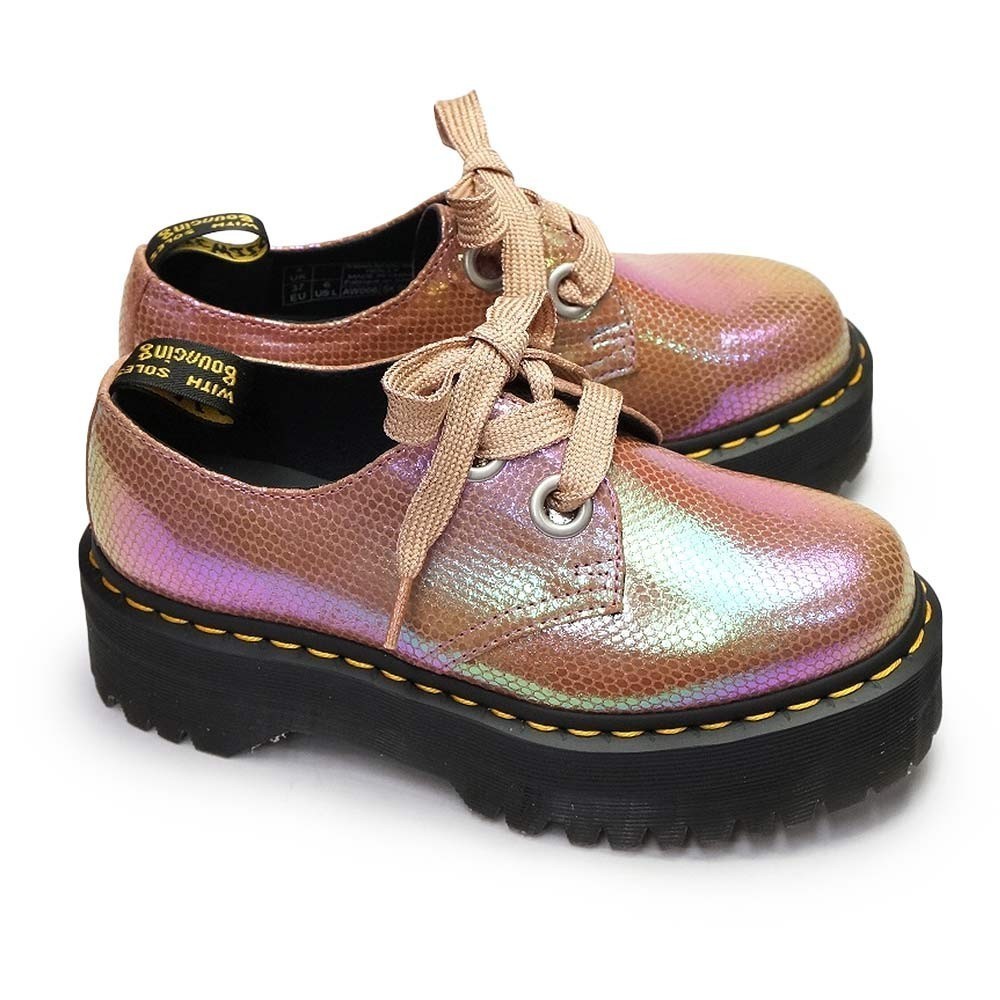 ドクターマーチン 厚底 HOLLY ホリー レディース 2ホール シューズ ダブルハイト プラットフォーム Dr.Martens QUAD RETRO  HOLLY 2 EYE SHOE