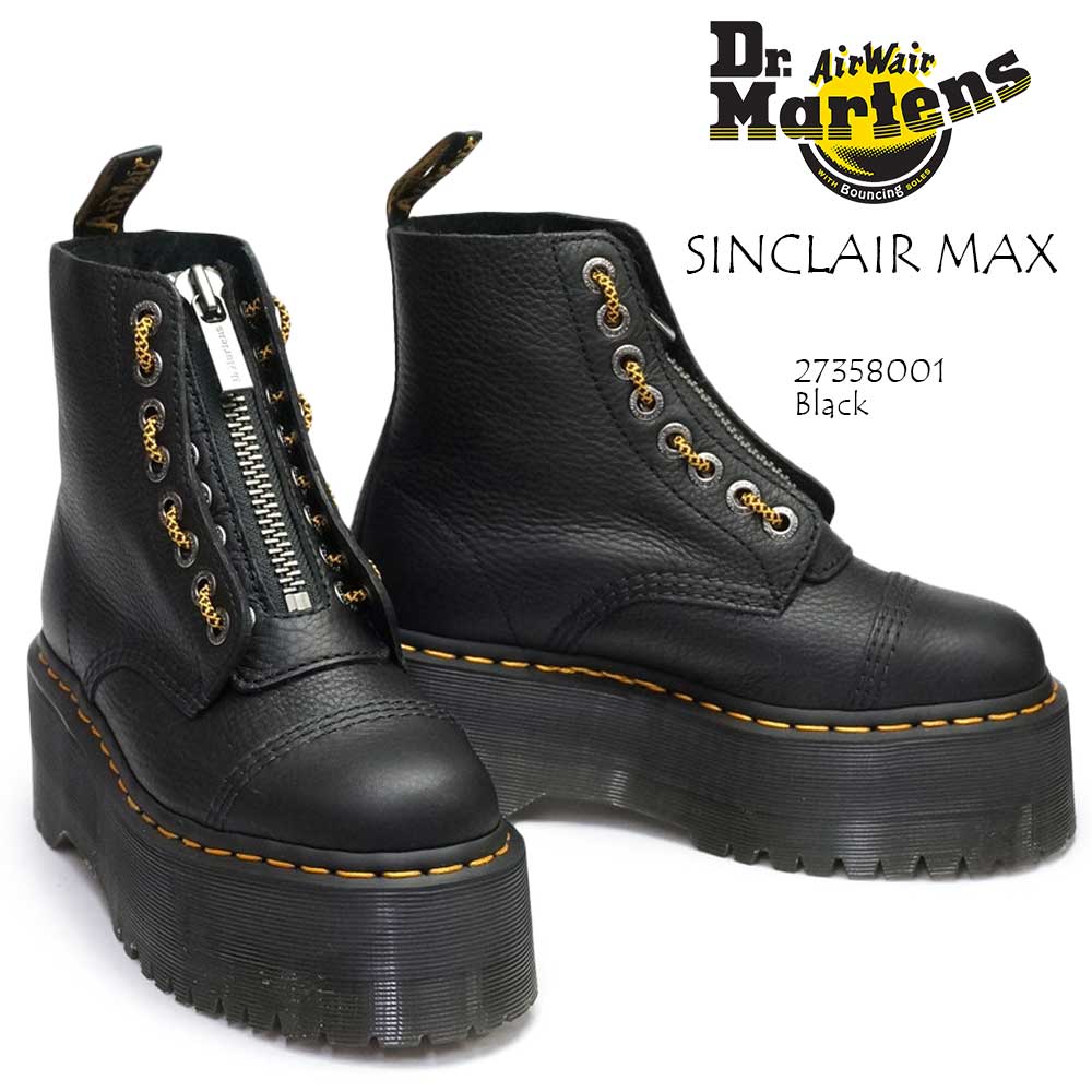 ドクターマーチン シンクレア SINCLAIR MAX レディース ブーツ センタージップ レースアップ プラットフォーム 厚底 ショート  Dr.MARTENS QUAD RETRO SINCLAIR MAX