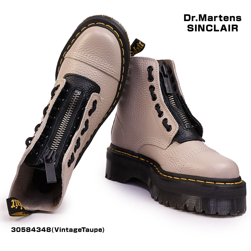 ドクターマーチン シンクレア SINCLAIR レディース ブーツ センタージップ レースアップ プラットフォーム 厚底 ショート  Dr.MARTENS QUAD RETRO SINCLAIR