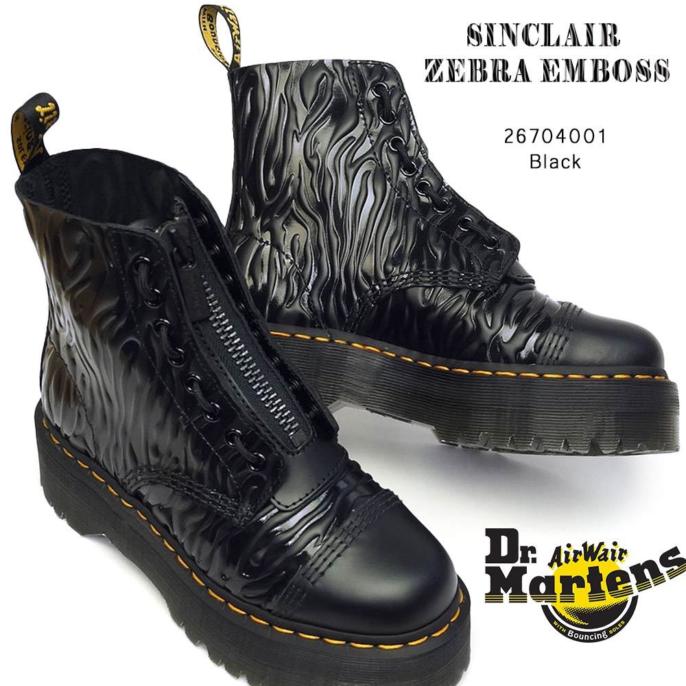 Dr.Martens シンクレア ゼブラ エンボス レザーブーツ BLACK-