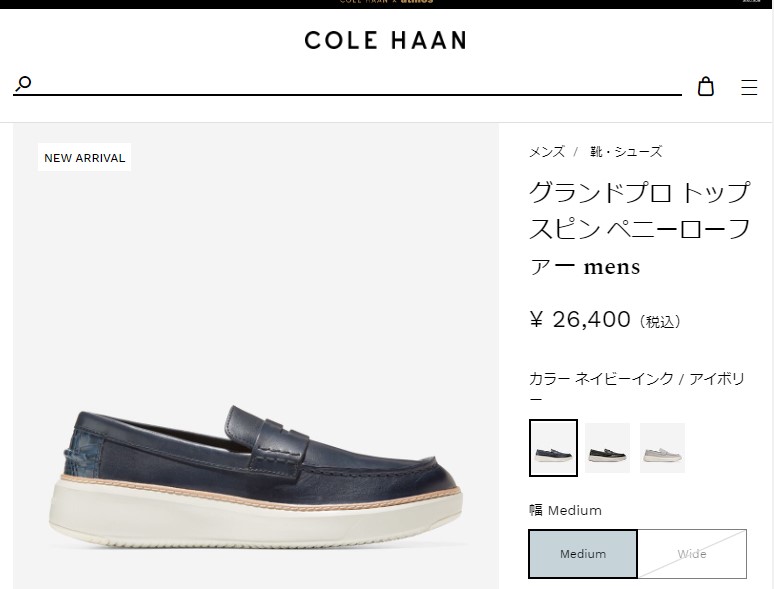 cole haan ショップ メンズ 靴 ネイビー