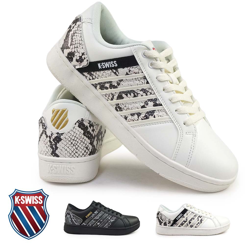 冬準備セール】メンズスニーカー 白 黒 ケースイス パイソン柄