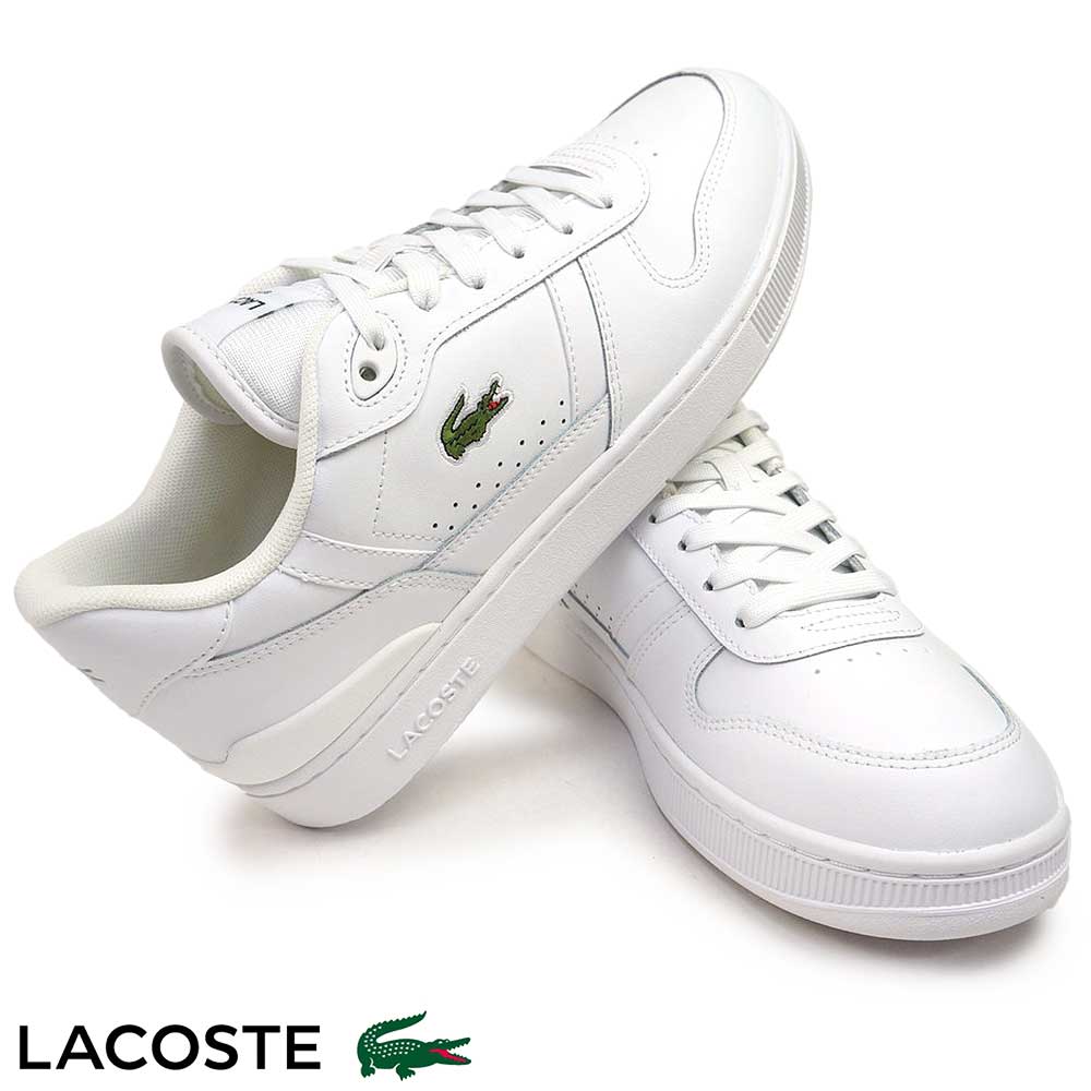 ラコステ メンズ スニーカー T-CLIP SET 224 2 SMA 48SMA0031 本革 レザー LACOSTE T-CLIP SET 224  2 SMA/21G（WHT／WHT）/UK6.5（25.5cm）