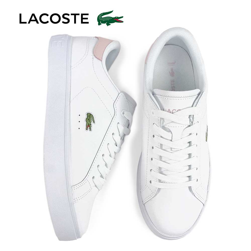 ラコステ スニーカー レディース 白 靴 レザー シューズ パワーコート