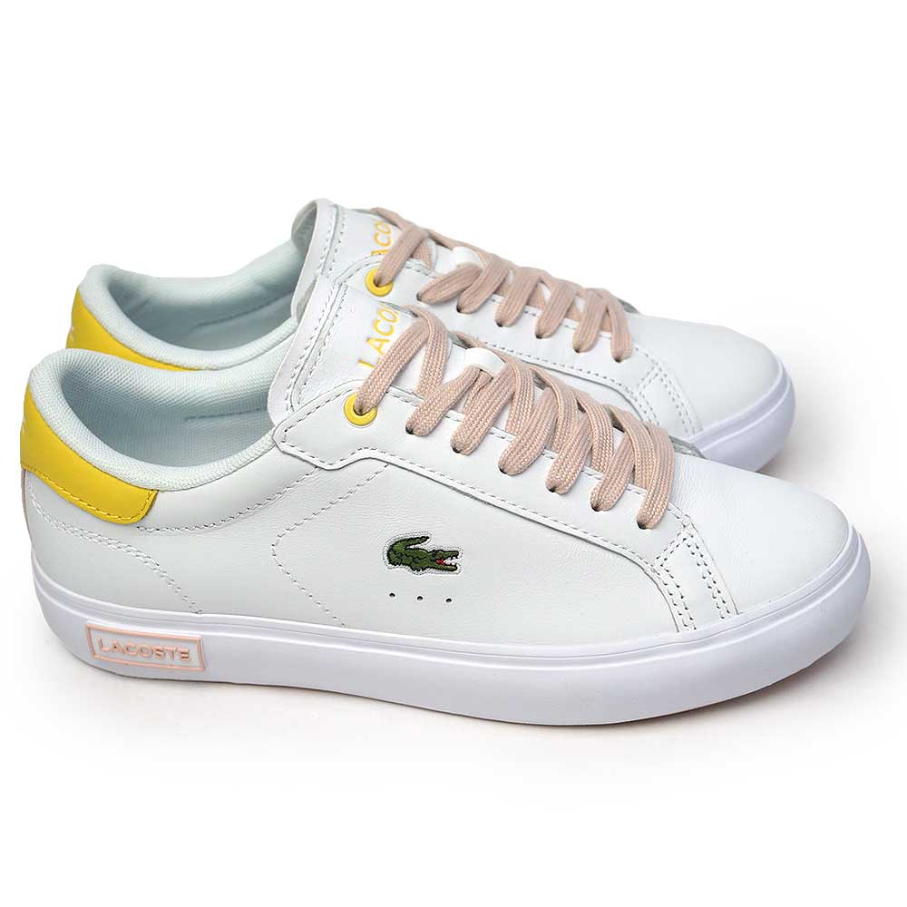 ラコステ スニーカー レディース SF00673 パワー コート 0722 3 レザー ホワイト ピンク LACOSTE POWER COURT  0722 3