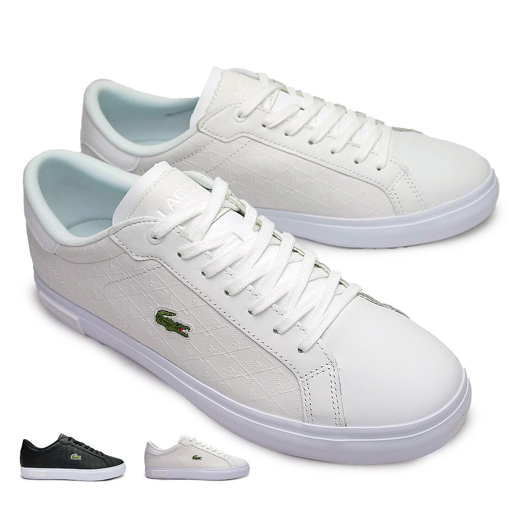 ラコステ メンズ スニーカー レザー パワーコート SM00964 ローカット クラシック LACOSTE POWERCOURT 222 5  SMA/21G（ホワイト／ホワイト）/EUR39H（25.0cm）