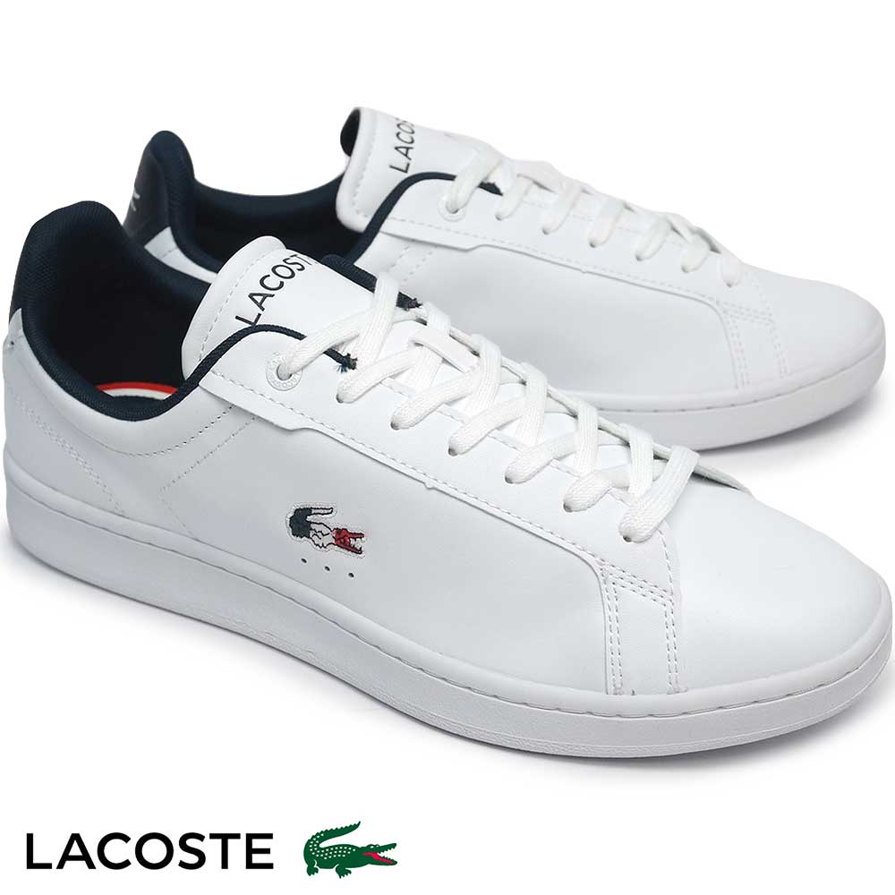 LACOSTE ラコステ レディース スニーカー 白×赤×ネイビー 23.0cm - 靴