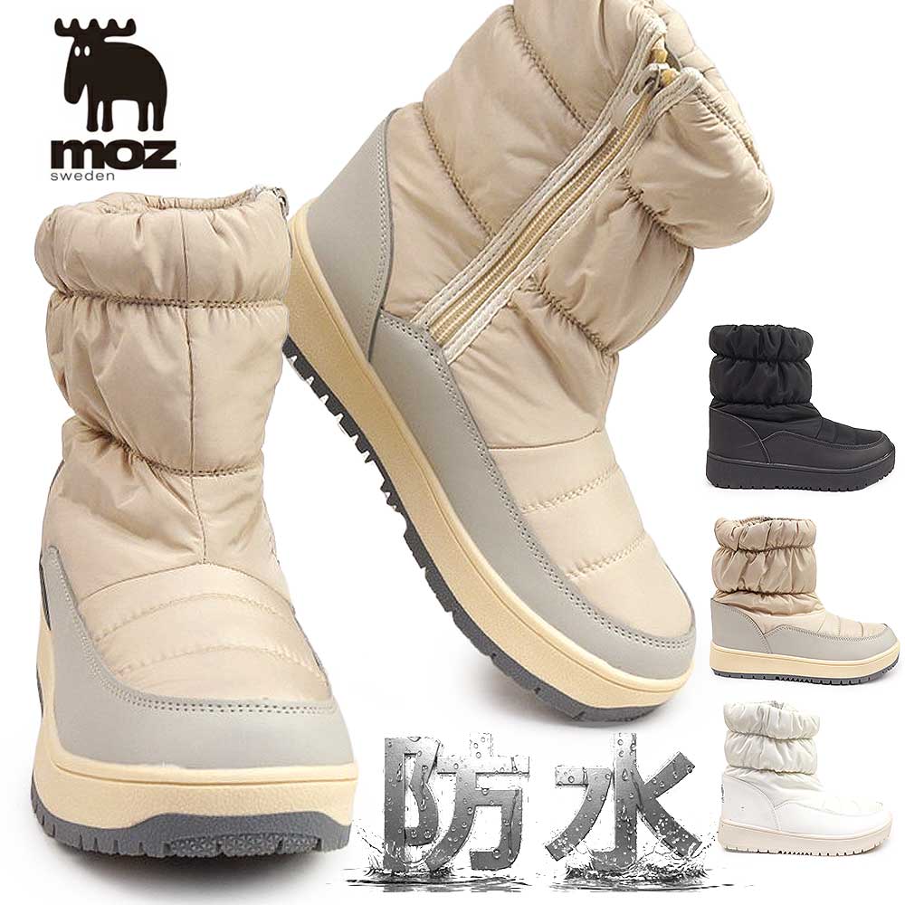 モズ スノーブーツ レディース MZ5291 防水 ショートブーツ ウィンター