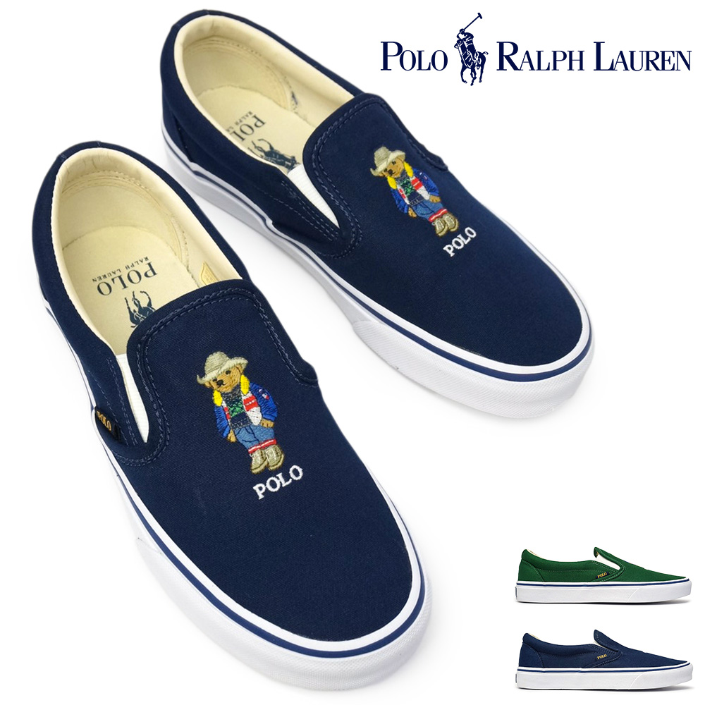 POLO RALPH LAUREN ポロ ラルフローレン スリッポン ポロベア - スニーカー