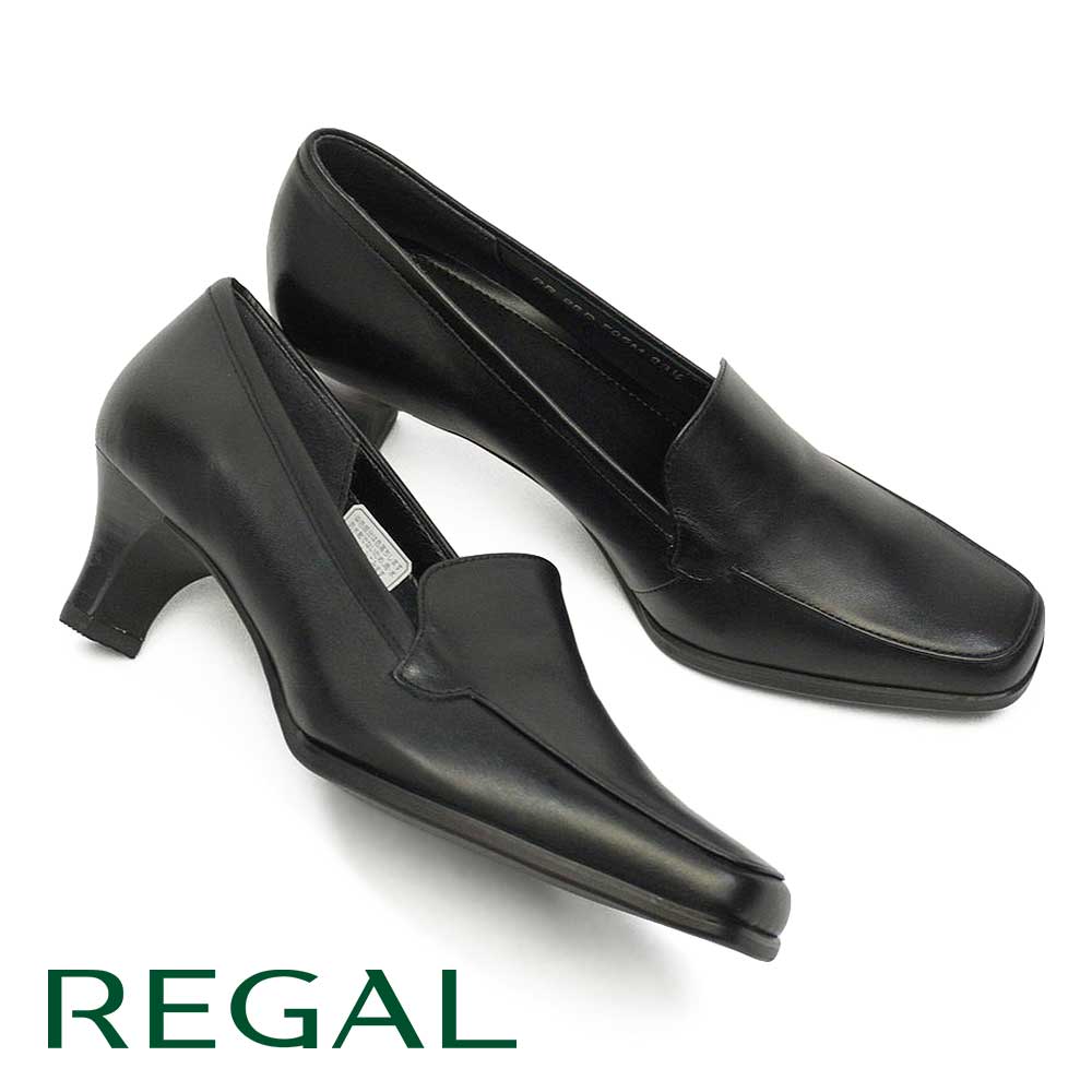 リーガル レディース モカパンプス 黒 5cmヒール F05M 靴 本革