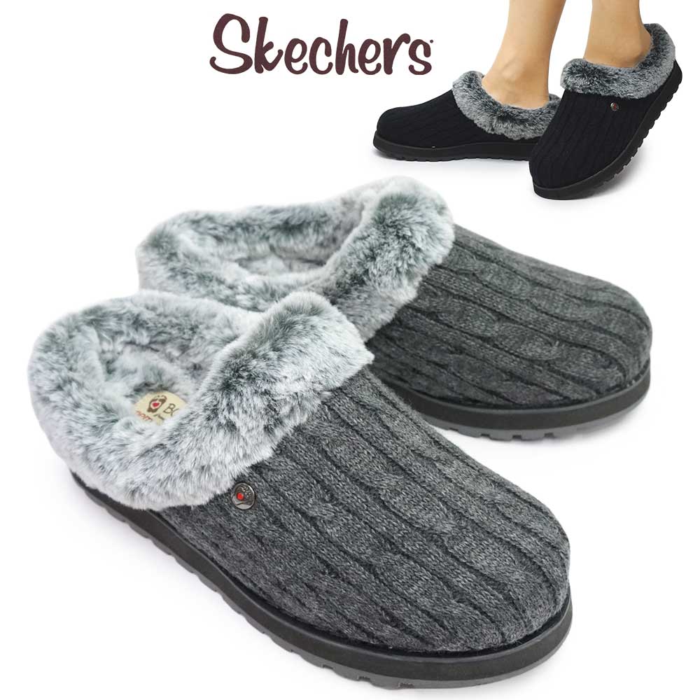 スケッチャーズ レディース スニーカー 31204 スリッポン ボブス ローカット 軽量 ファー SKECHERS BOBS KEEPSAKES  ICE ANGEL