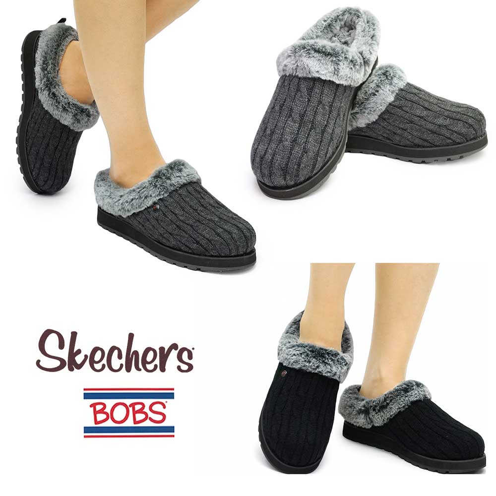 スケッチャーズ レディース スニーカー 31204 スリッポン ボブス ローカット 軽量 ファー SKECHERS BOBS KEEPSAKES  ICE ANGEL